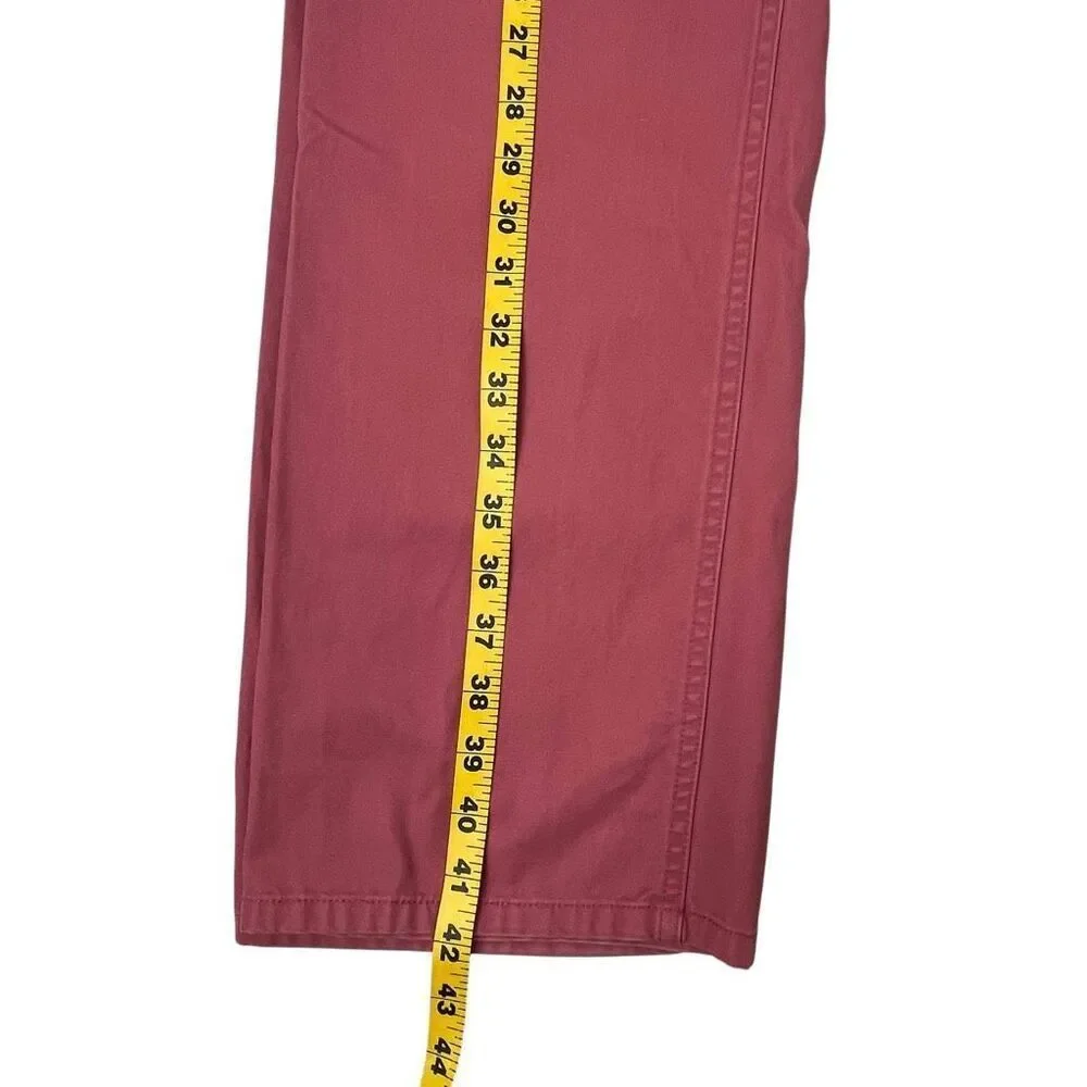 Bonobos Mens Straight Leg Cotton Flat Front Chino Pants Dusty Red Size 35x32